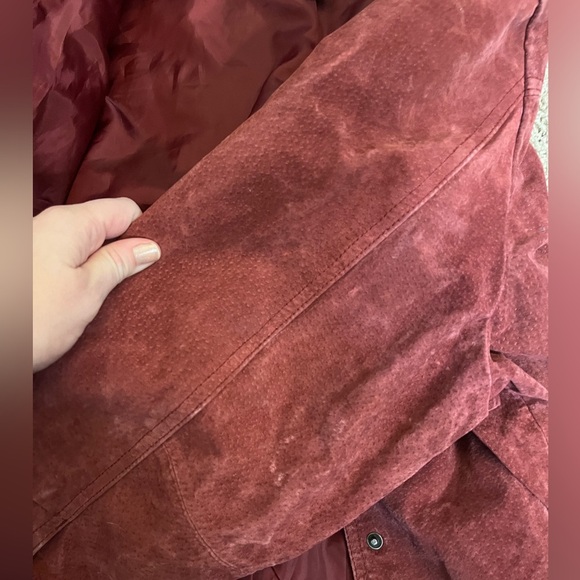 Christopher & Banks Red Suede Leather Jacket size 2X - Picture 6 of 14